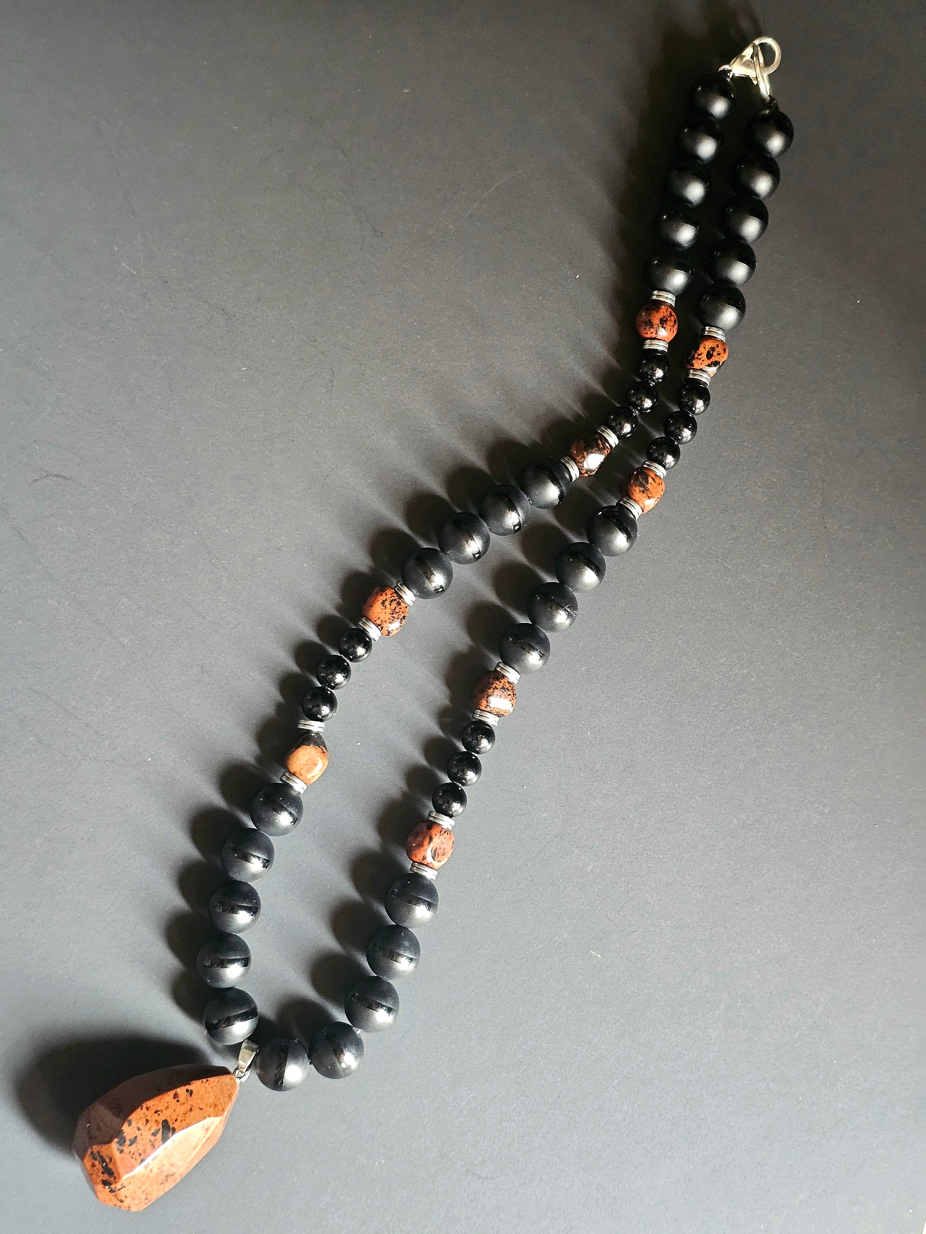 Matte Onyx ft. Mahogany Obsidian Pendant