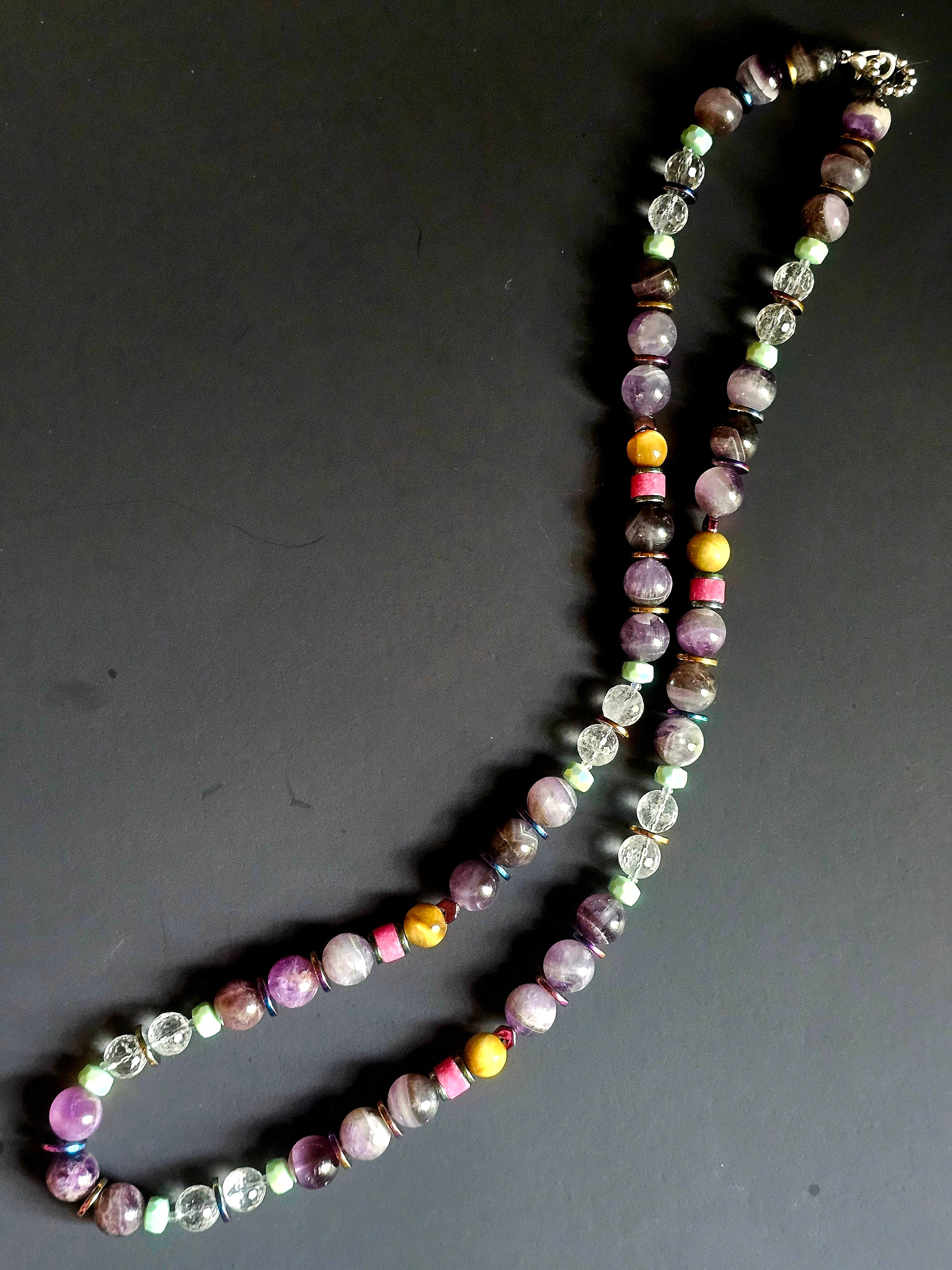 Amethyst & Clear Quartz ft. Strawberry Quartz & Golden Tigers Eye