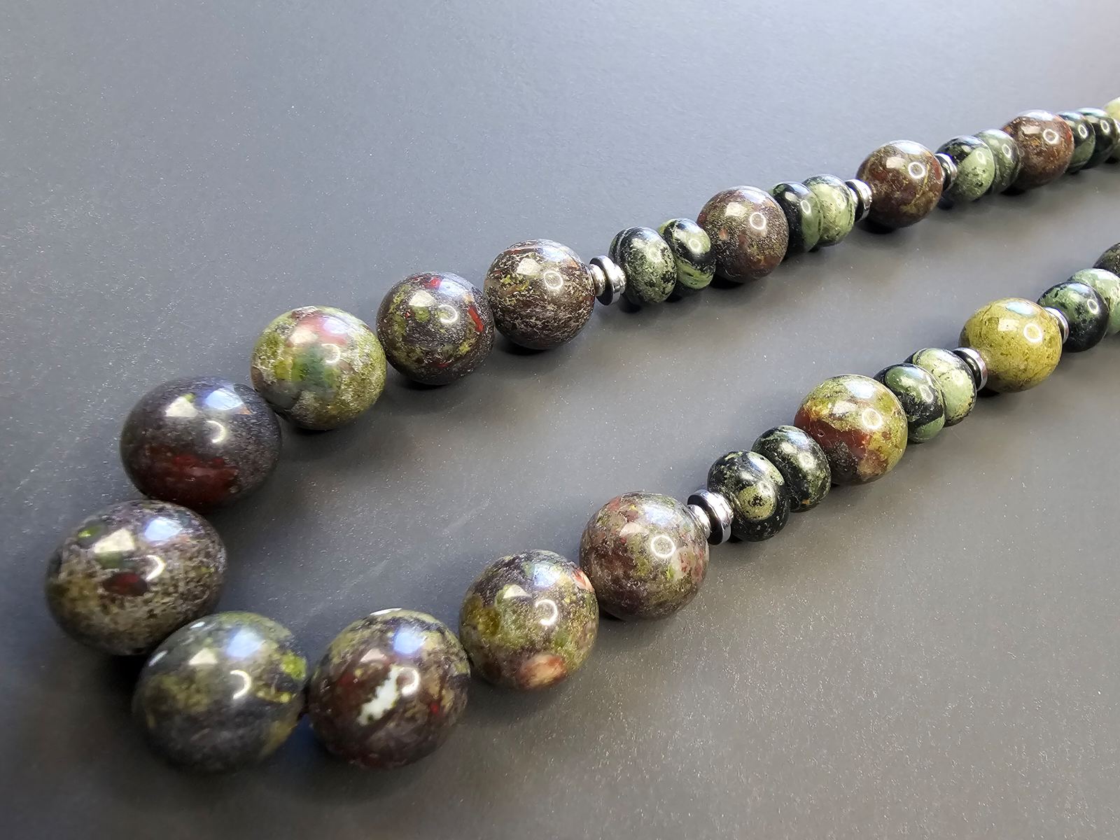 Bloodstone, Kambaba Jasper, & African Turquoise ft. Hematite