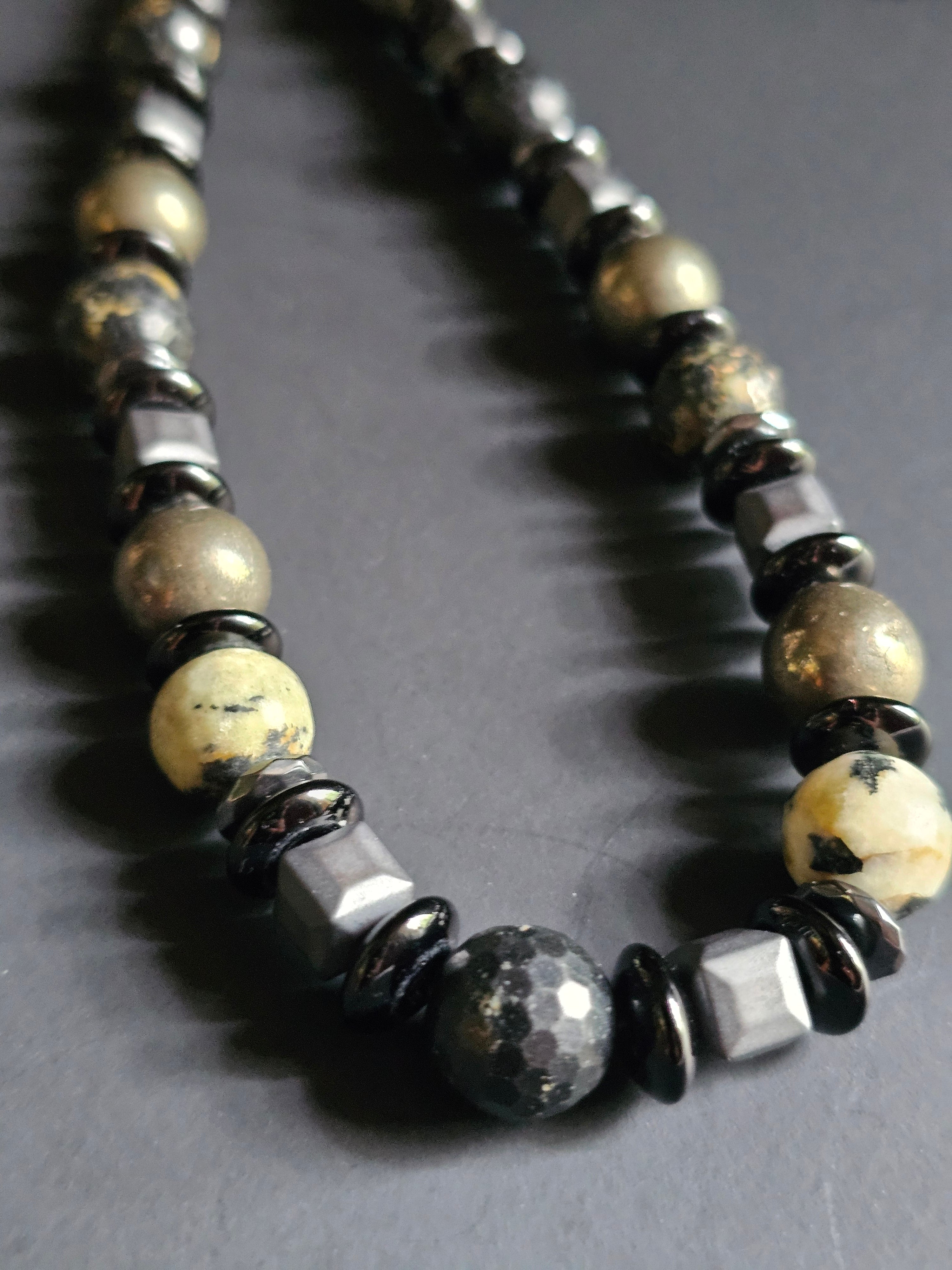 Jasper & Pyrite ft. Silver Hematite Cubes & Onyx