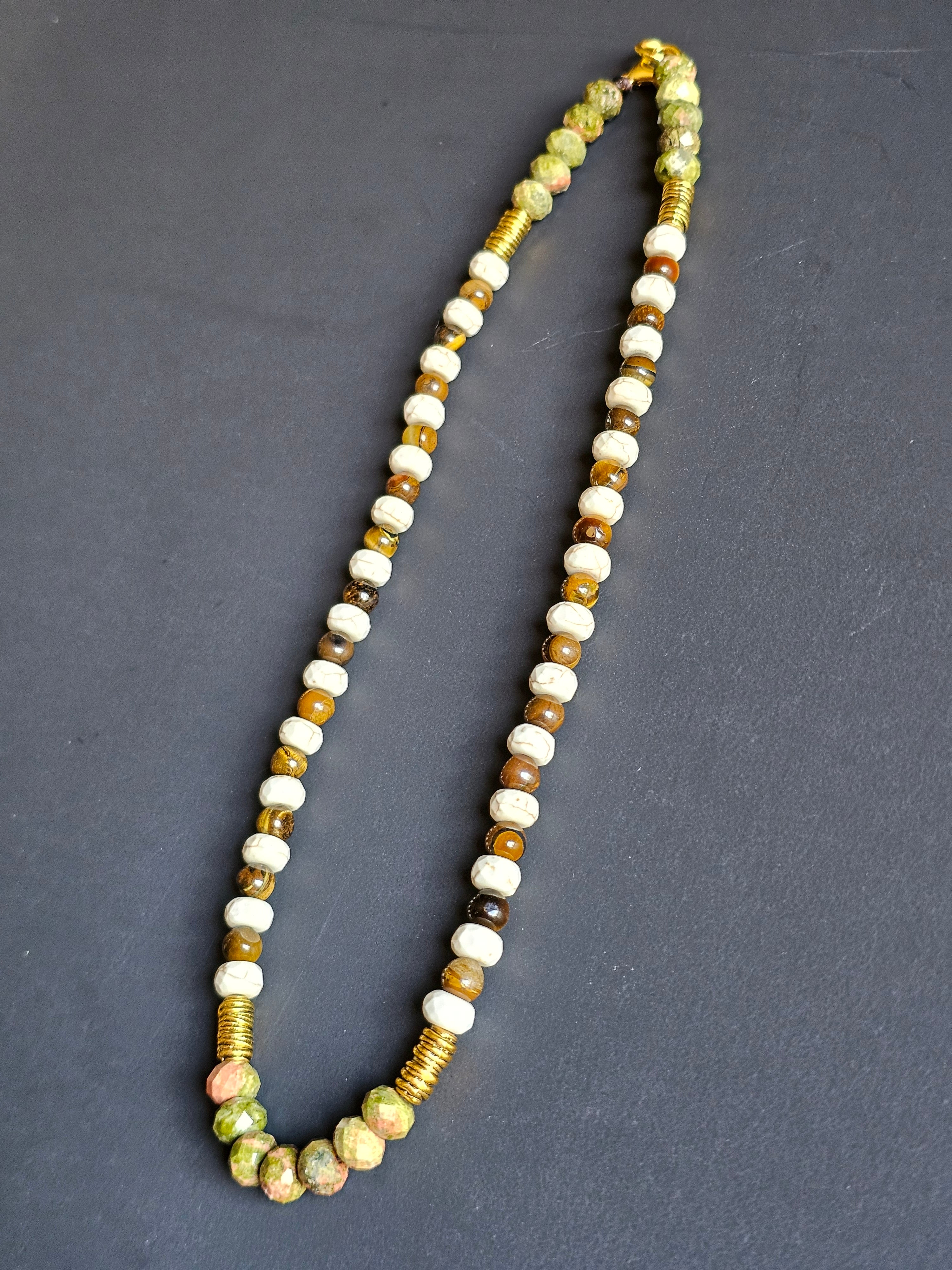 Tigers Eye & Ivory Howlite ft. Unakite