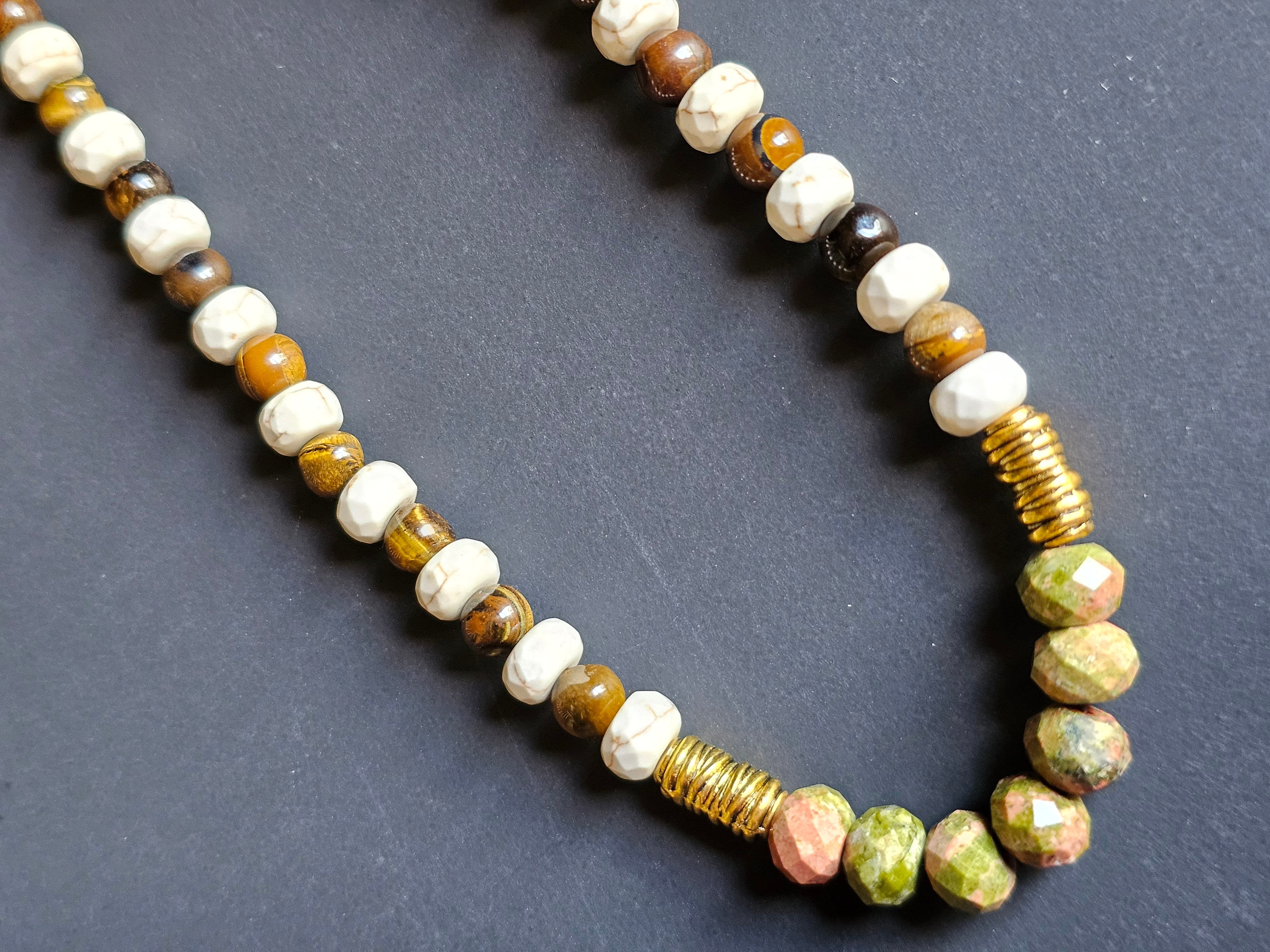 Tigers Eye & Ivory Howlite ft. Unakite
