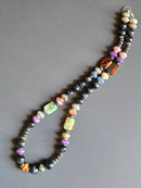 Falcons Eye, Multi-colored Crackle Quartz, Agate, & Black Lava Rock