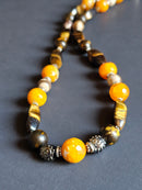 Orange Crackle Quartz, Jasper, Chocolate Jasper & Tigers Eye