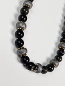 All Black Obsidian & Druzy With Goldtone/Silvertone Hematite Spacers