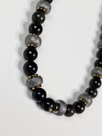 All Black Obsidian & Druzy With Goldtone/Silvertone Hematite Spacers