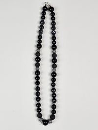 All Black Onyx & Druzy With Silvertone Hematite Spacers