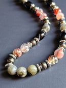 Labradorite & Black Agate ft. Red Rutilated Quartz and Striped Hematite