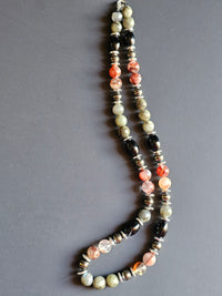 Labradorite & Black Agate ft. Red Rutilated Quartz and Striped Hematite