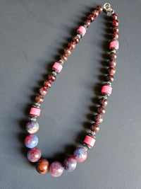 Dyed Jade & Garnet ft. Pink Quartz & Hematite