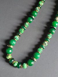 Green Jade & Green Howlite ft. Green & Gold Hematite