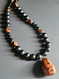 Matte Onyx ft. Mahogany Obsidian Pendant