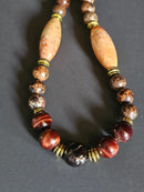 Garnet, Red Tigers Eye, & Brown Sea Sediment ft. Fossilized Coral & Gold Hematite