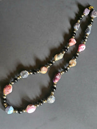 Multi-colored Rough Cut Agate ft. Striped Hematite & Obsidian