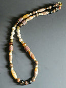 Brown Sea Sediment, Black Agate, & White Reconstructed Shell ft. Brown Lava Rock & Banded Agate