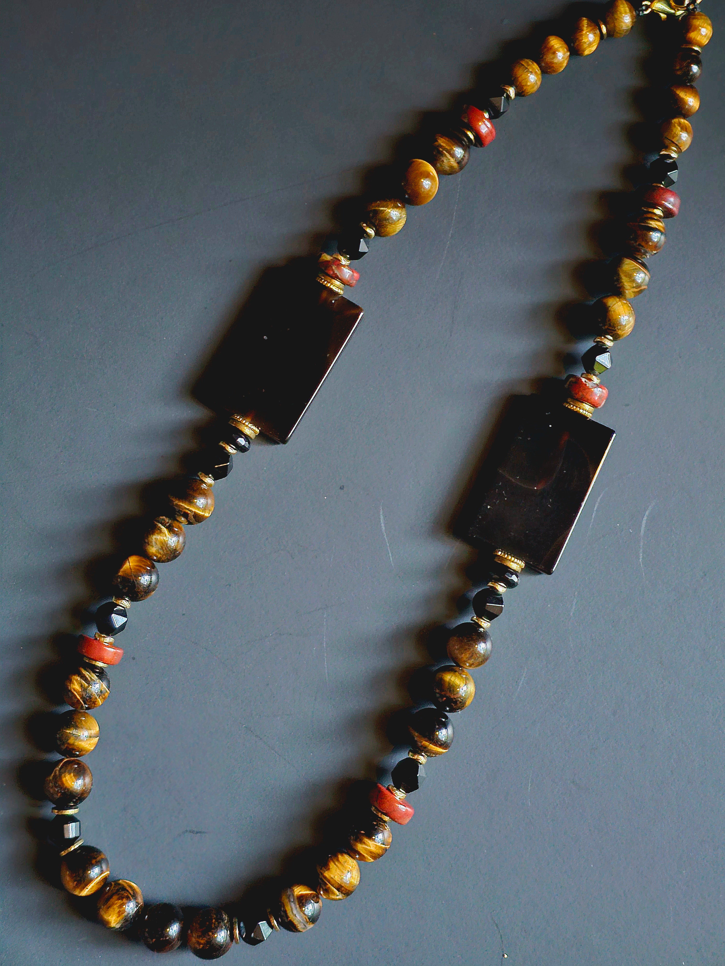 Tigers Eye ft. Red Jasper, Faceted Onyx, & Brown Agate