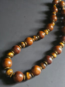 Tigers Eye ft. Wood Bead & Gold Hematite