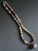 Chevron & Dream Amethyst ft. Amethyst Copper-wrapped Pendant
