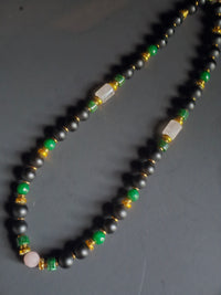 Rose Quartz & Matte Onyx ft. Green Jade & Gold Lava Rock