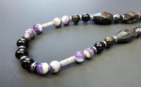 Obsidian, Chevron Amethyst, Jasper ft. Hematite