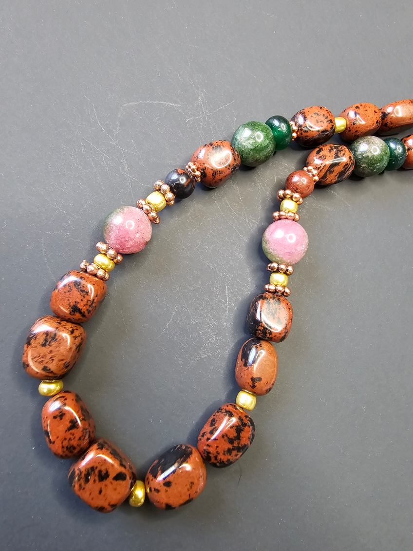 Mahogany Obsidian ft. Watermelon Agate & Green Jade