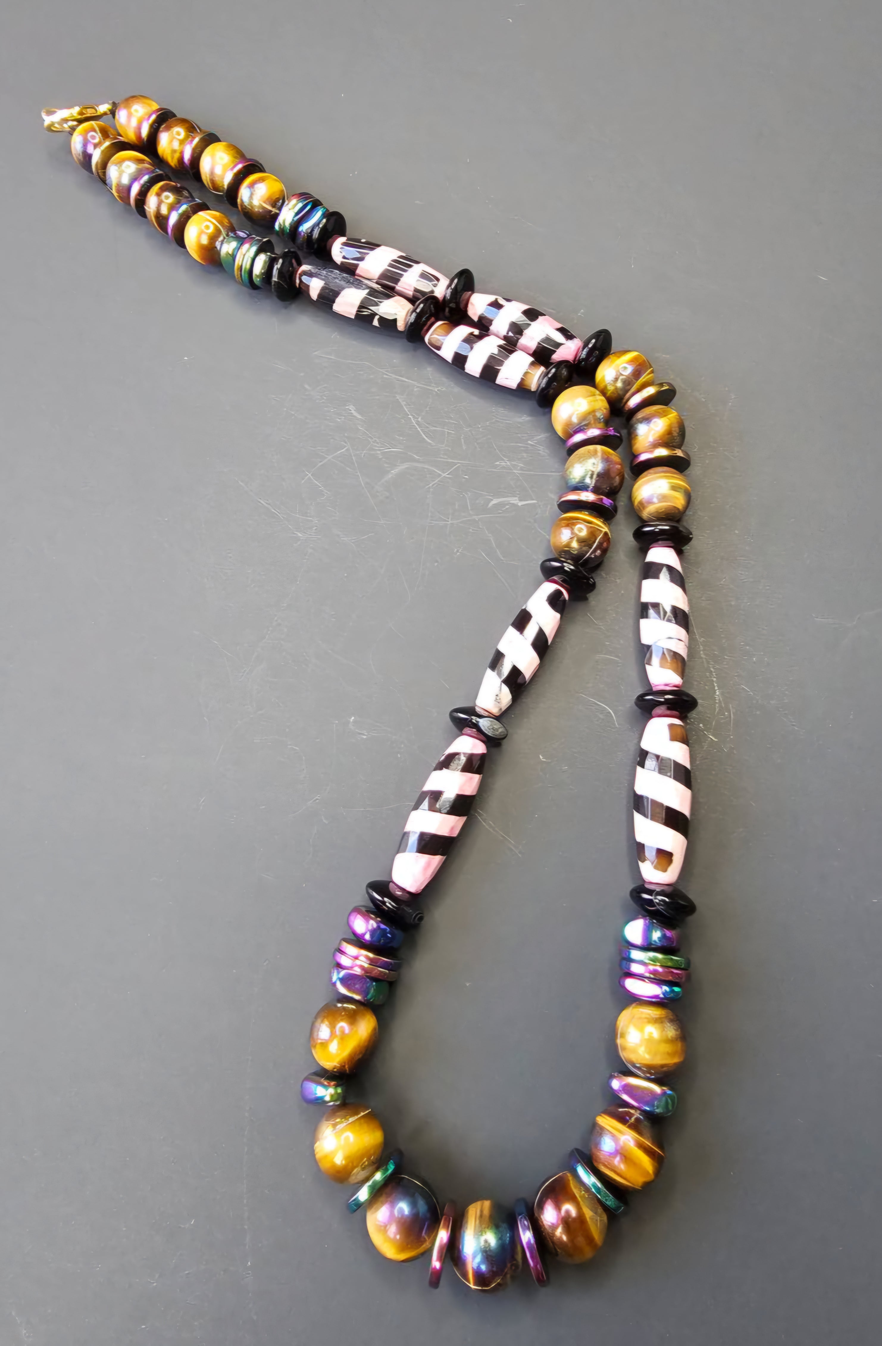 Electroplated Tigers Eye ft. Iridescent Hematite