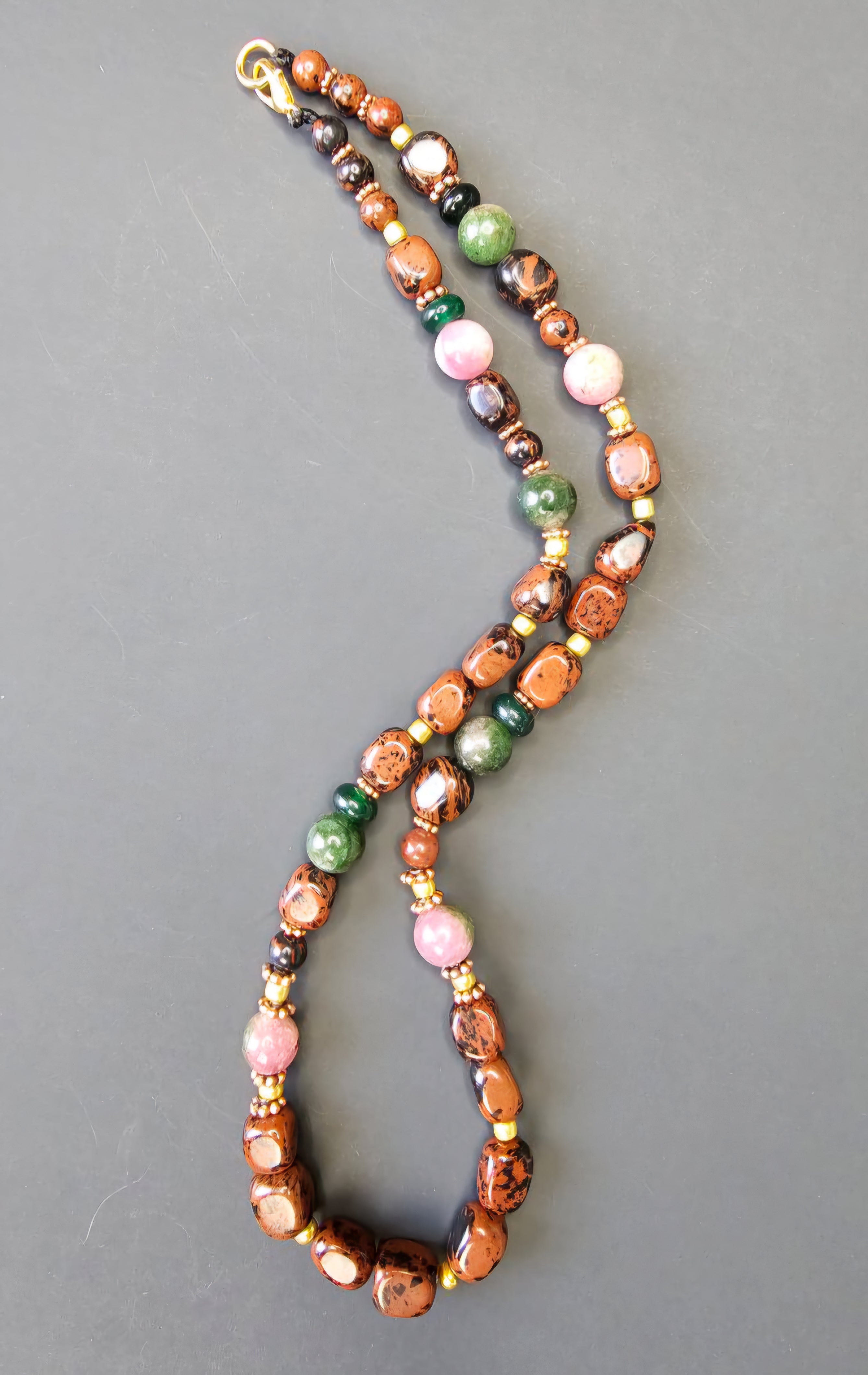 Mahogany Obsidian ft. Watermelon Agate & Green Jade