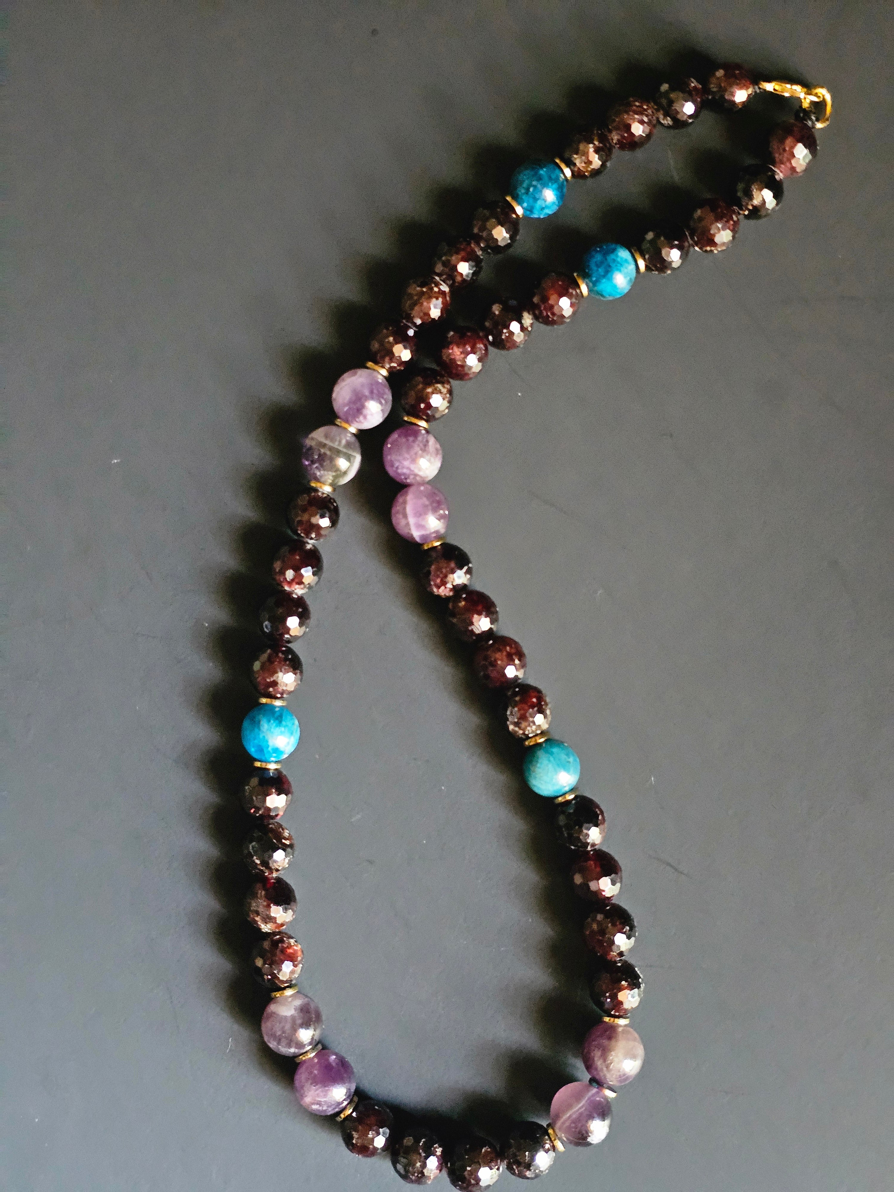 Faceted Garnet ft. Amethyst & Blue Apatite