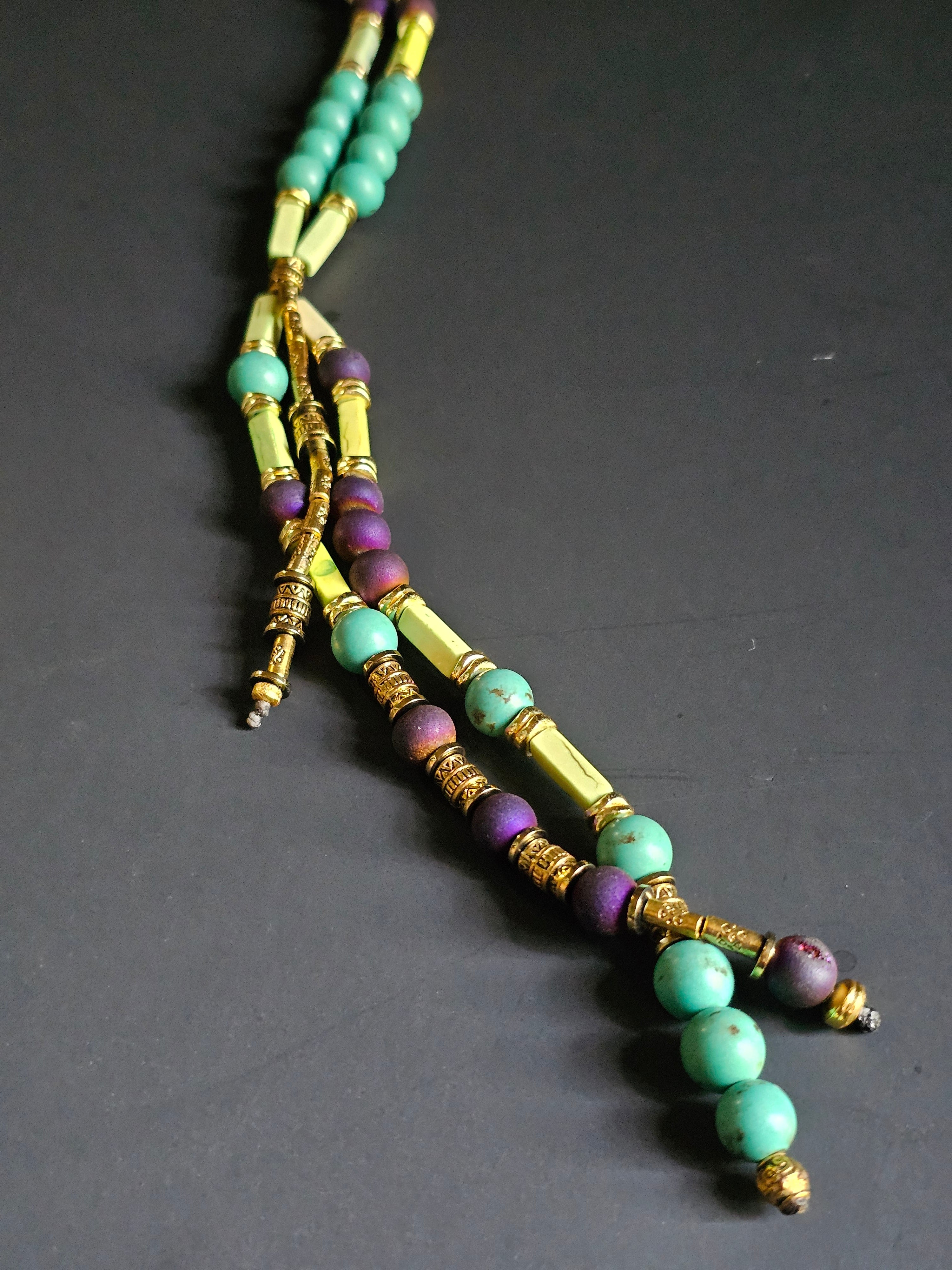 Ethereal Collection - Green & Teal Jaspers ft. Purple Druzy & Gold Hematite