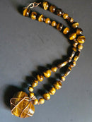 Tigers Eye ft. Tigers Eye Copper-wrapped Pendant