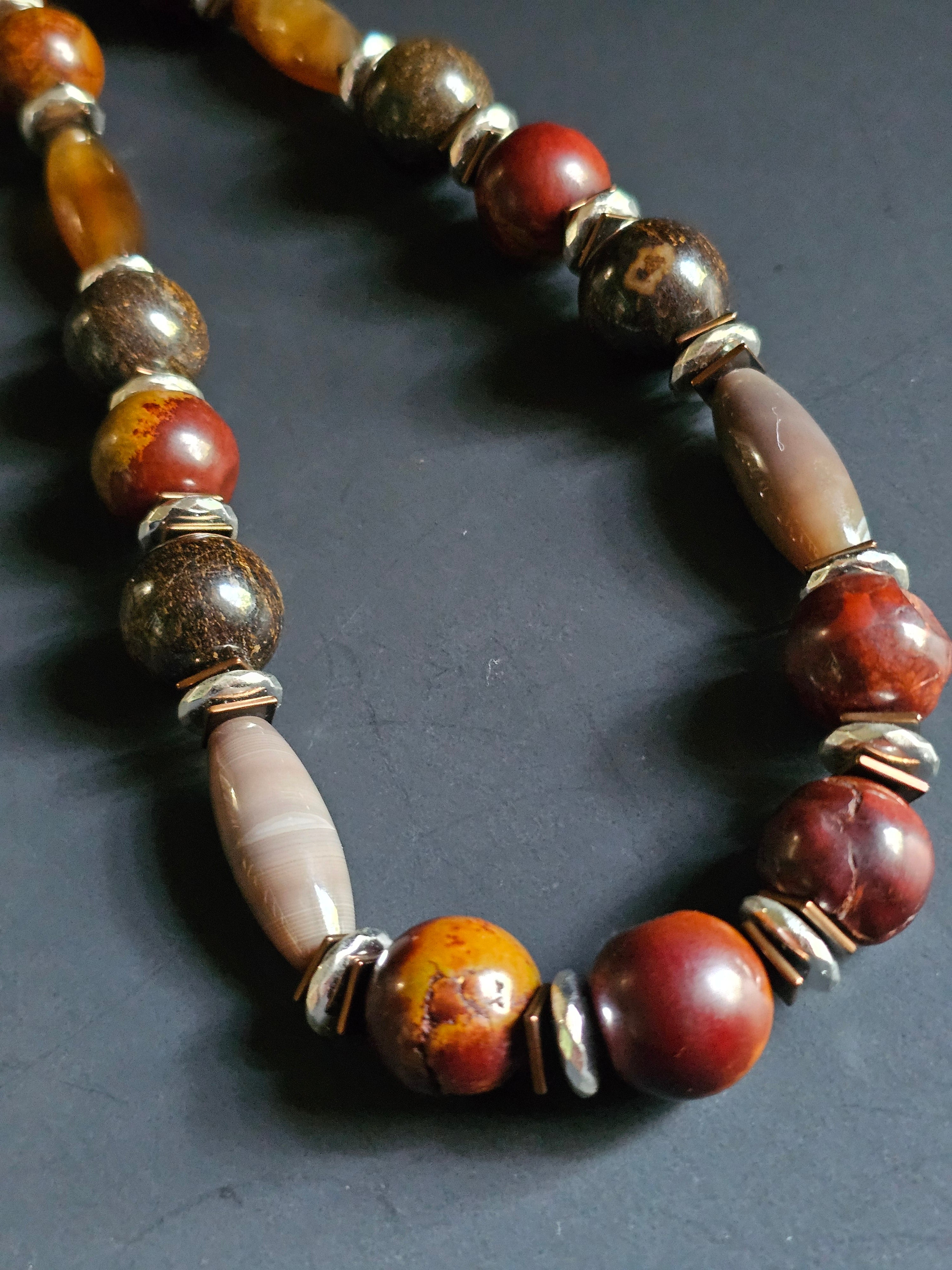 Mini Goliath Collection: Jasper & Bronzite ft. Banded Agate & Silver Hematite