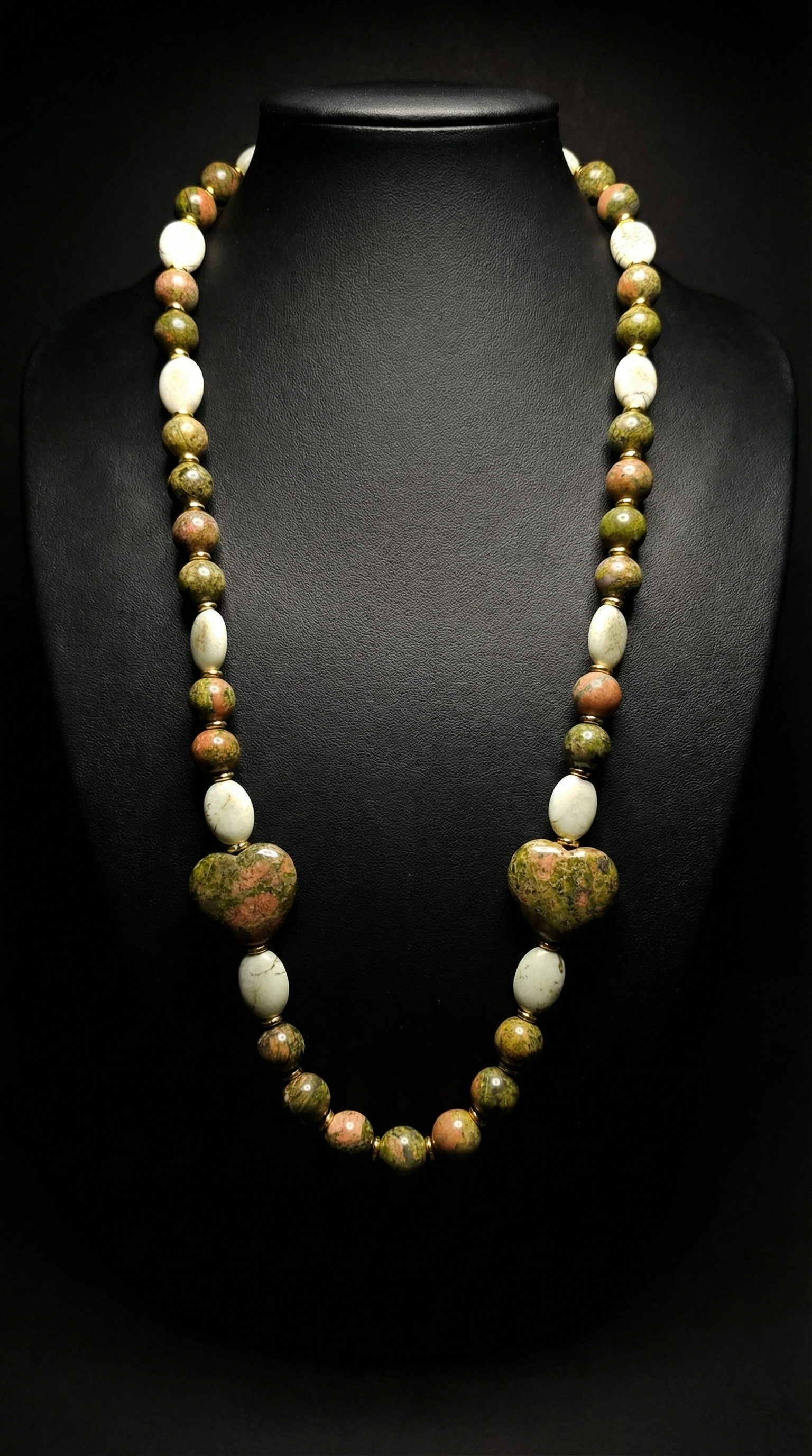 The Unakite Heart Turquoise