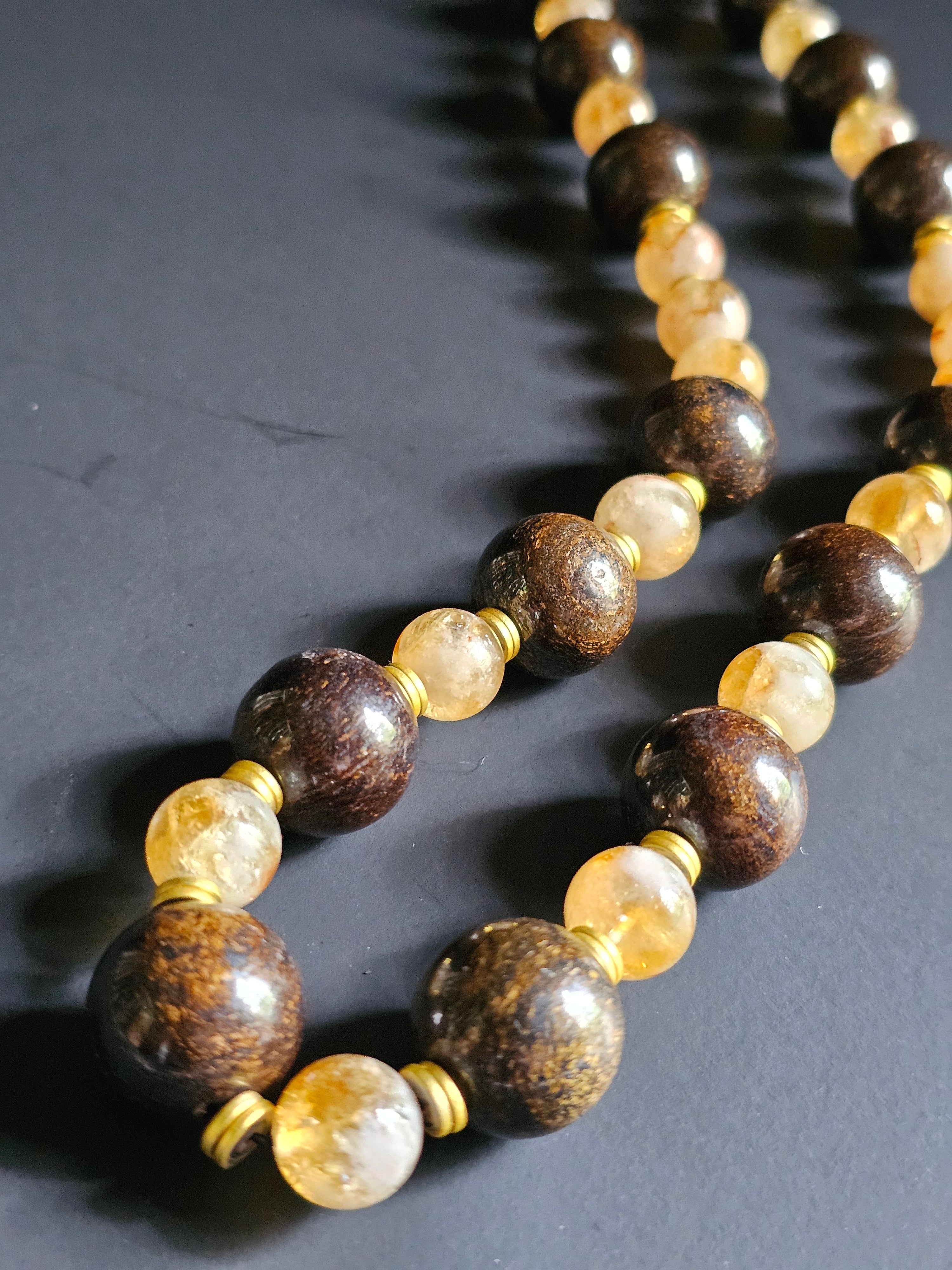 Bronzite & Citrine ft. Gold Hematite