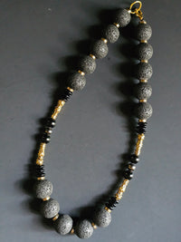 Lava Rock ft. Onyx & Gold Hematite