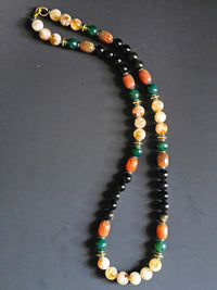 Citrine & Obsidian ft. Mexican Agate & Green Jade