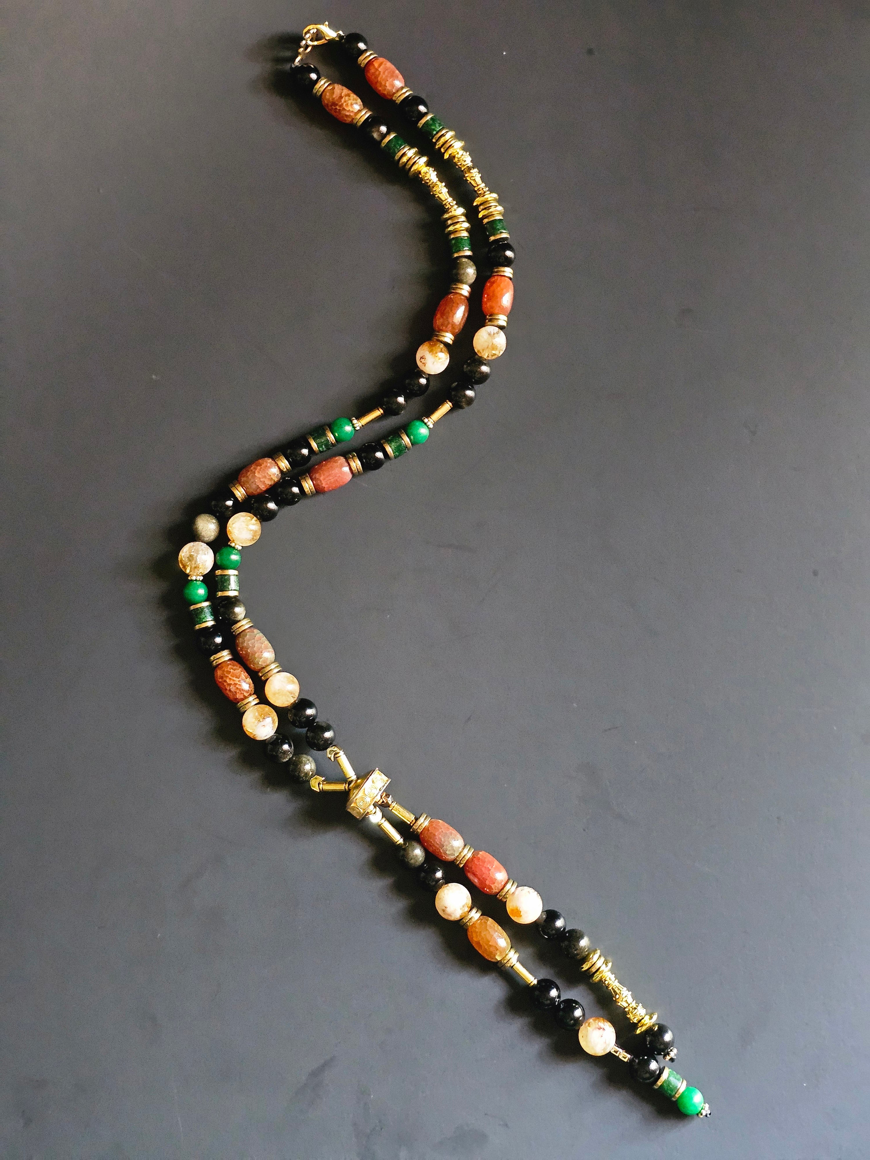 Ethereal Collection: Obsidian & Citrine ft. Mexican Fire Agate & Green Jade