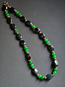 Blue Tigers Eye & Green Jade