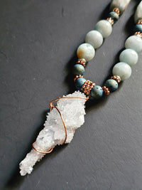 Aquamarine ft. Iridescent Druzy & Druzy Pendant
