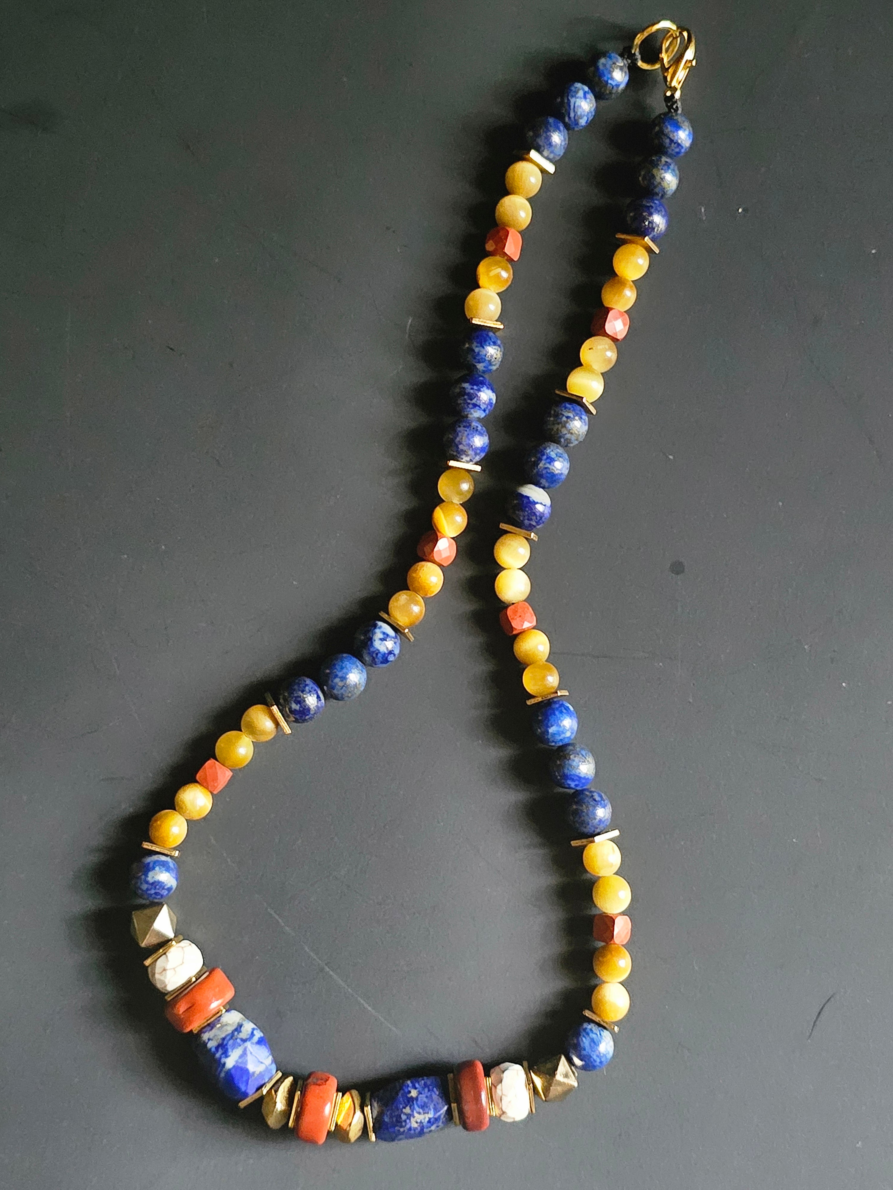 Red Jasper and Lapis Lazuli ft. Howlite & Golden Tigers Eye