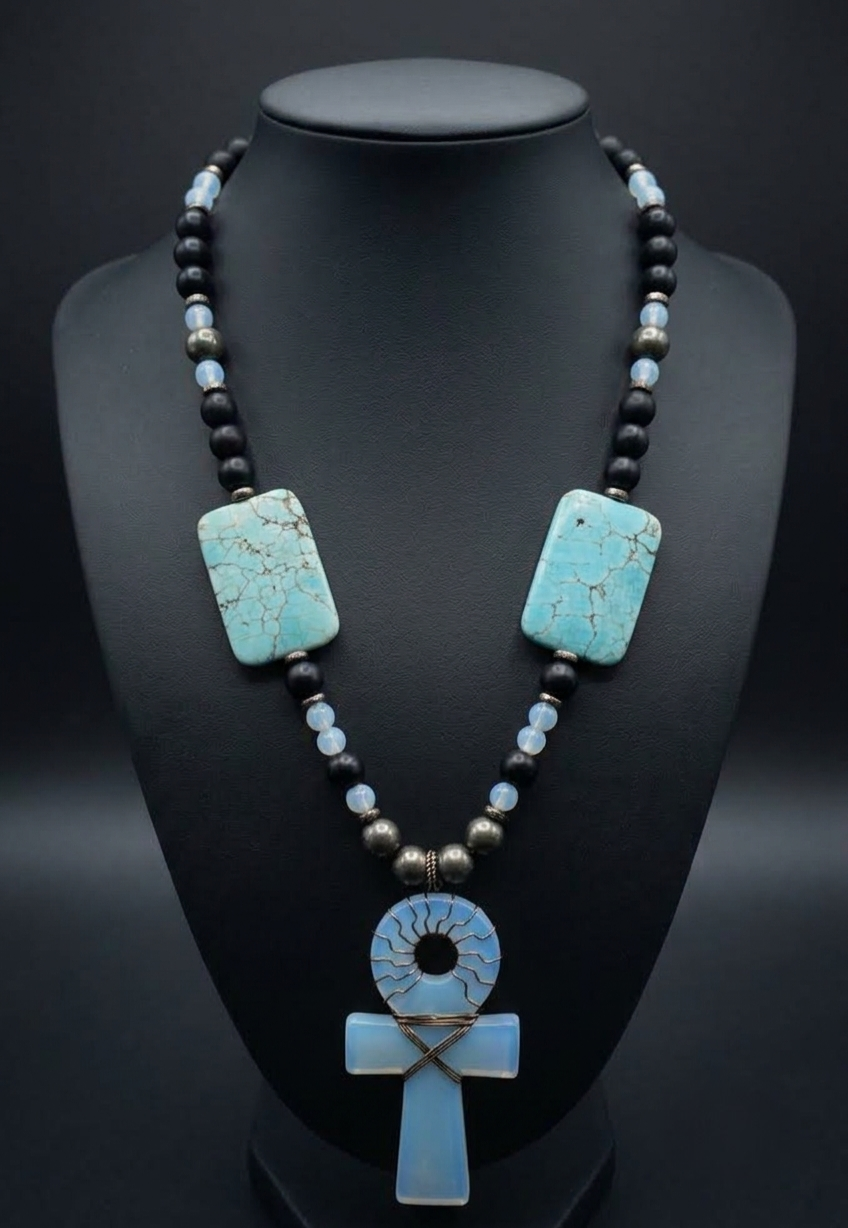 The Opalite Pyrite Ankh